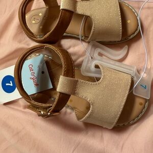 Cat & Jack Glittery Tan Kids Sandals